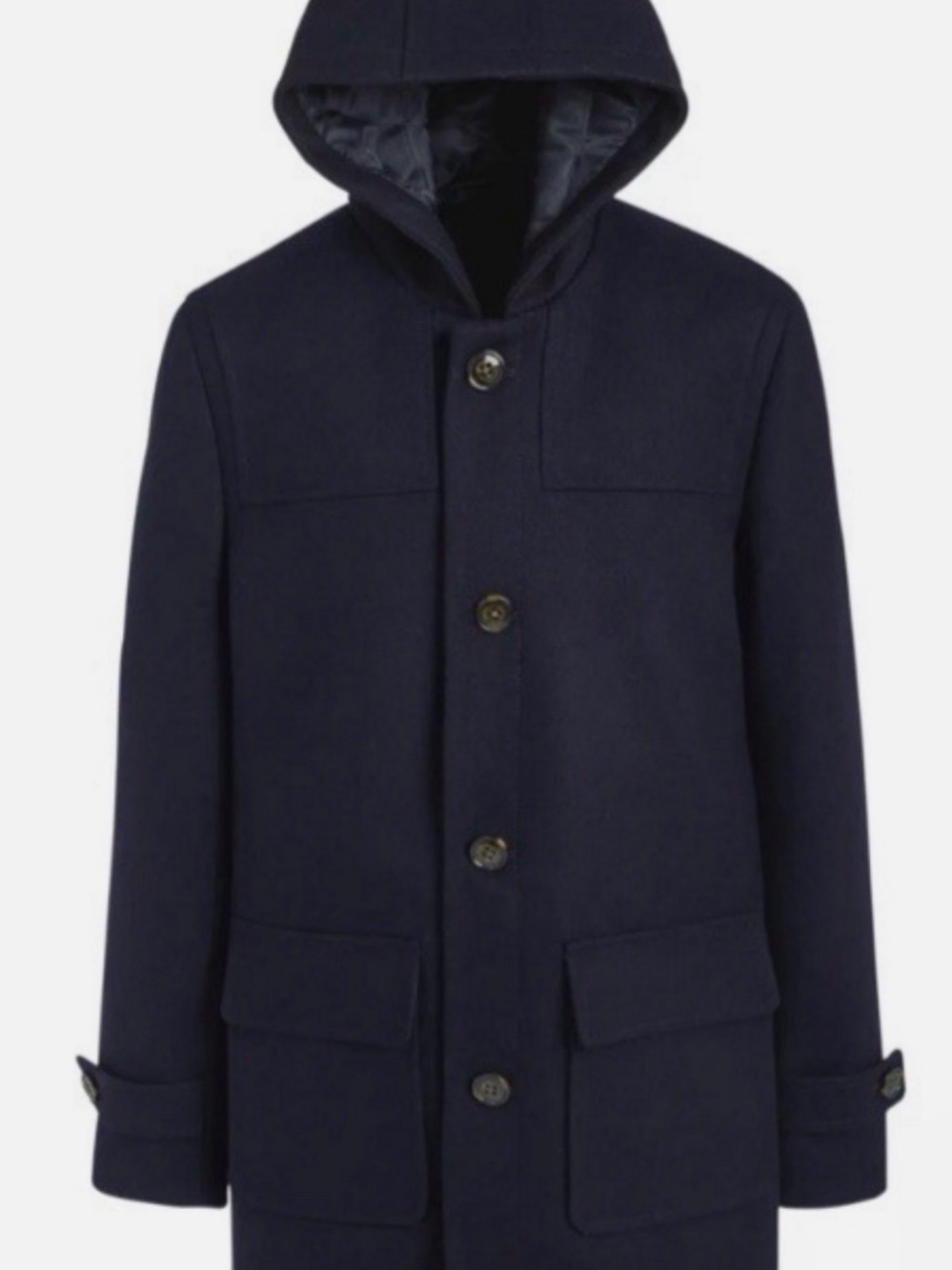 Lauren Ralph Lauren Boys Hooded Button-Front Quilted Coat in Dark Navy Blue